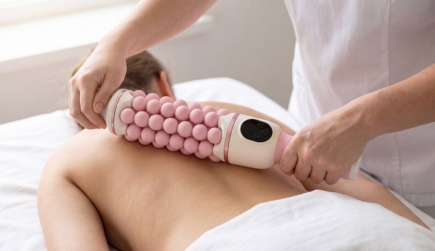 A specialist performing a treatment with a Ricobi massager