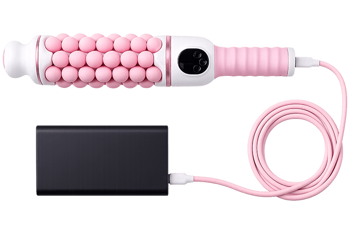 Clooud 52 massager connected to a power bank