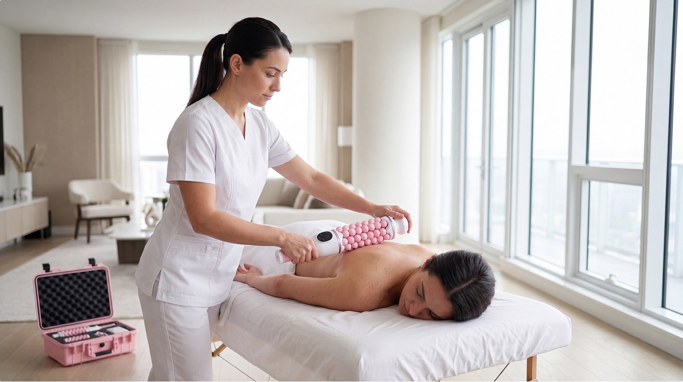 A professional treatment with the Clooud 52 massager